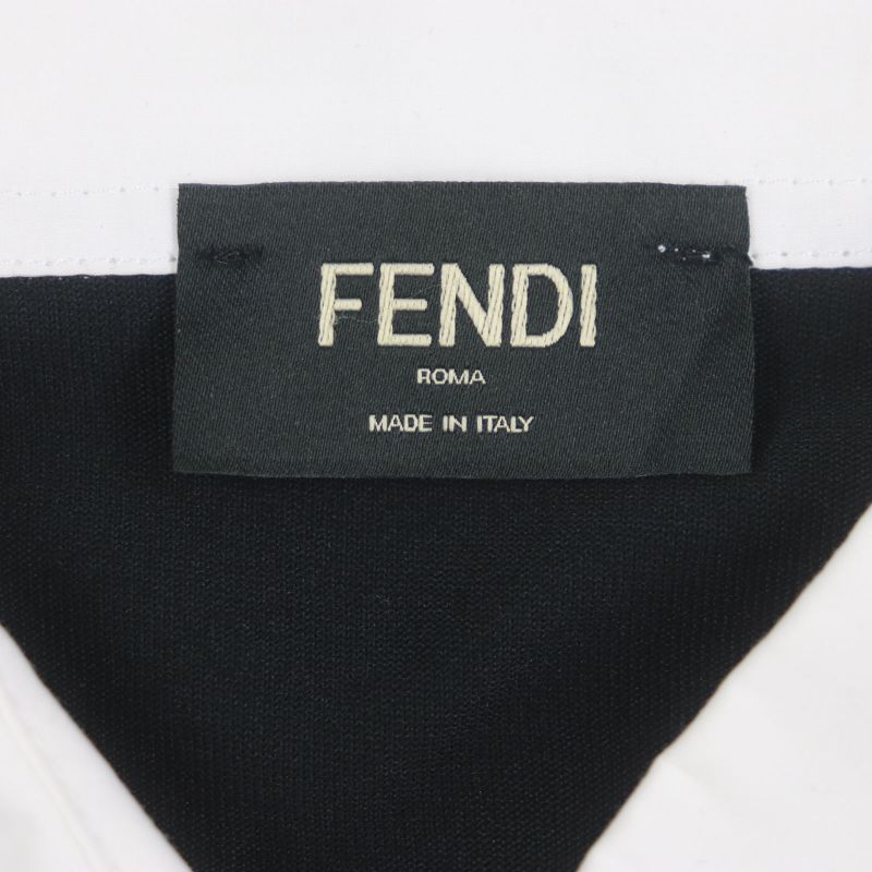  Fendi 2020 Faf630 Striped Logo Embroidery Mesh Short Sleeve Polo Shirt Green