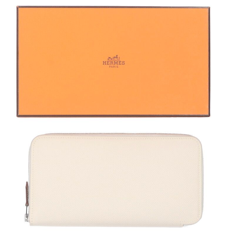 Hermes Azap Long Silk Quinn Y Engraved Round Zip Wallet Men's