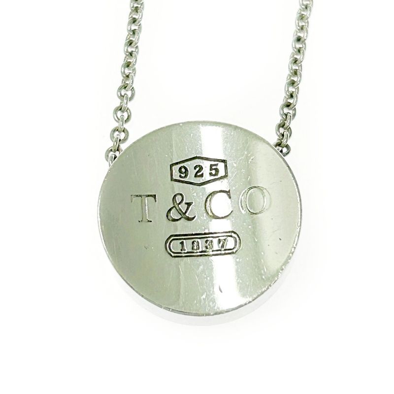 Tiffany & Co Silver 1837 Concave Circle Necklace 11.4g 925 Engraved 363881