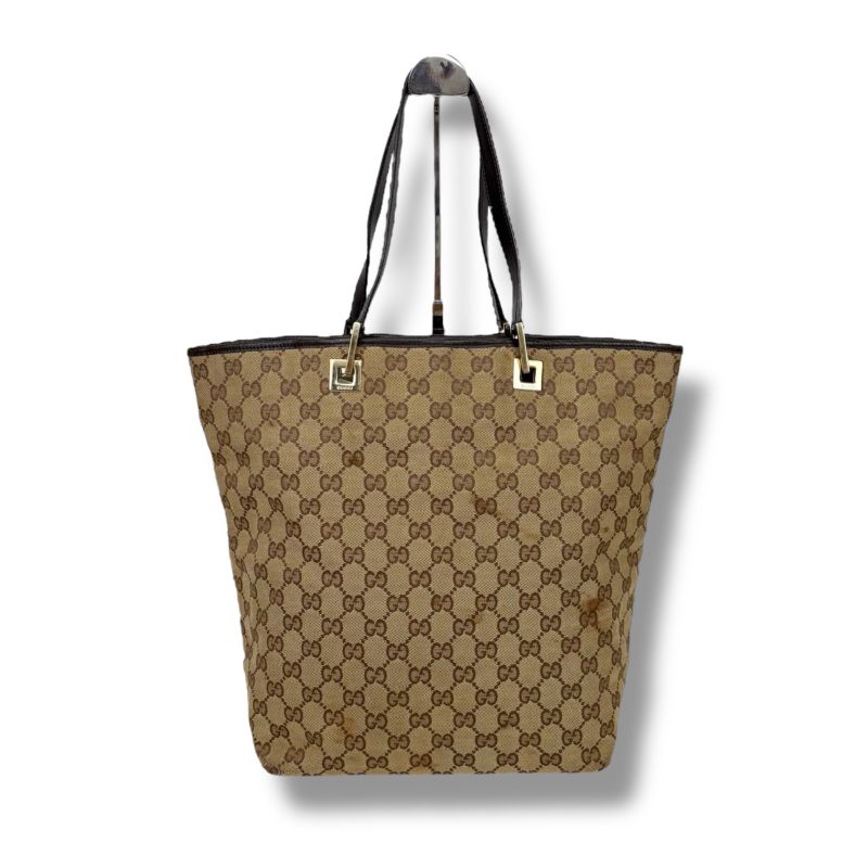 Gucci Mini Tote Bag GG Canvas Leather Brown Beige Shoulder
