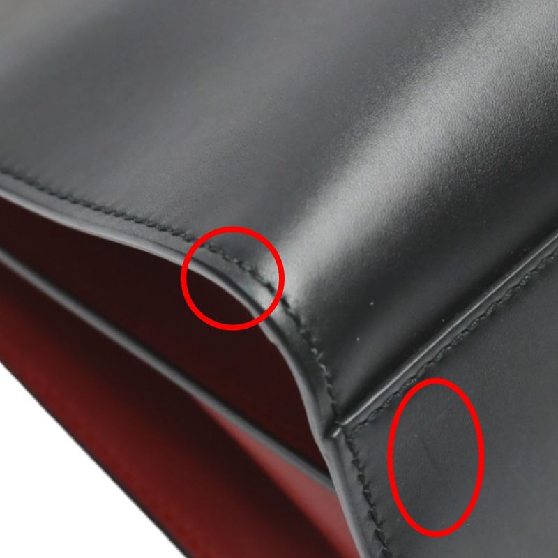 Gucci 459076 Leather Bamboo 2-way Bag Handbag Gucci Black