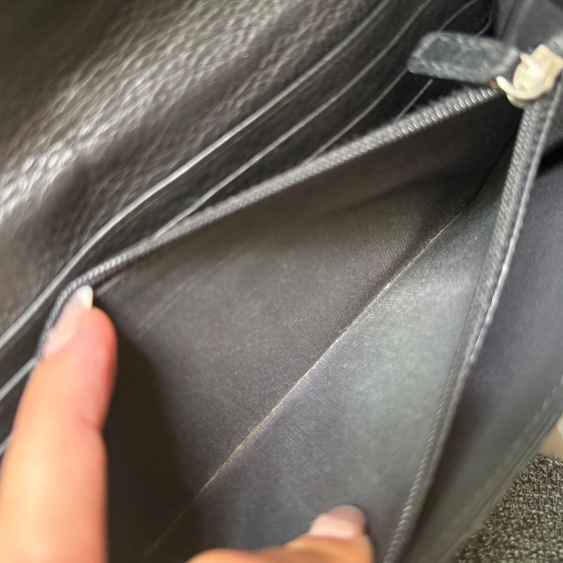 Dior Trotter Canvas Long Wallet Christian Dior Plate Foldable Wallet Black