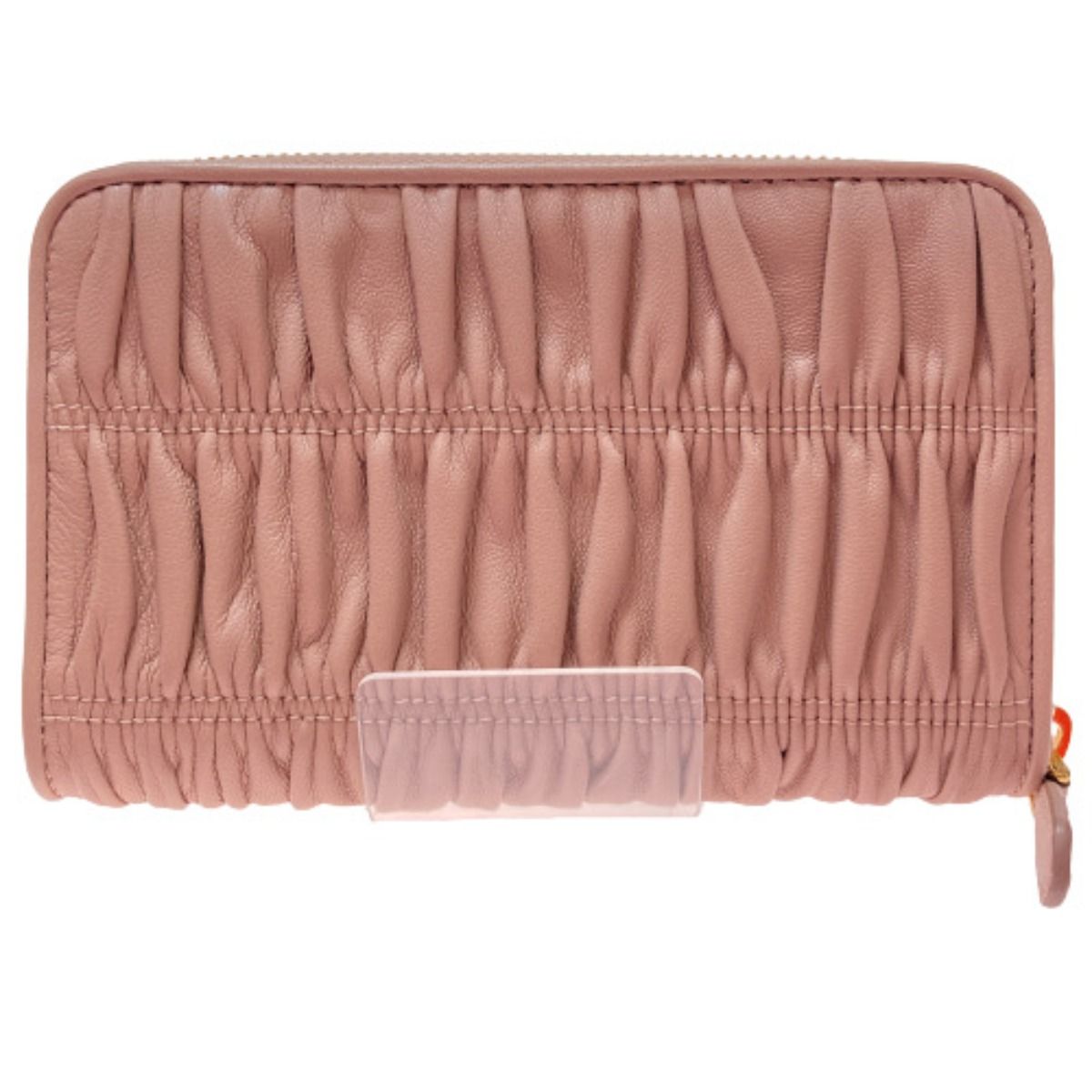 Prada Medium-Length Wallet Portafoglio Lampo 1ml157 Beige Cipria Round Zipper