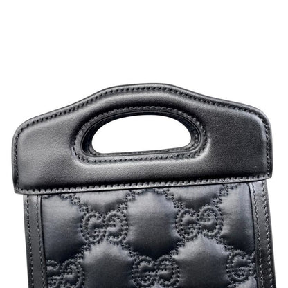 Gucci Handbag Shoulder Bag Mini Top Handle Bag 723776 Ggmatelasse Black Purple