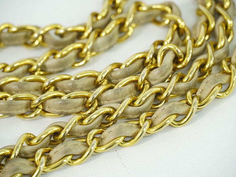 Authentic Chanel Coco Mark Matelasse Tassel Chain Shoulder Bag Lambskin Leather