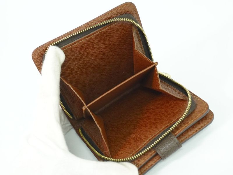 Authentic Louis Vuitton LV Compact Zip Monogram Fold Wallet Compact Wallet