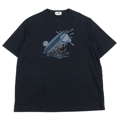 Hermes 23SS Poulp Watch 100% Cotton Octopus Print Design Crew Neck Short Sleeve