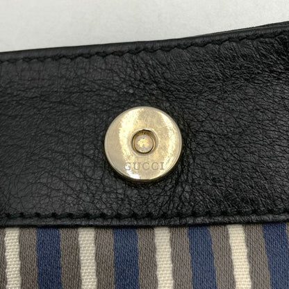 Gucci 257296 Shoulder Bag GG Nylon Leather Black Women Men