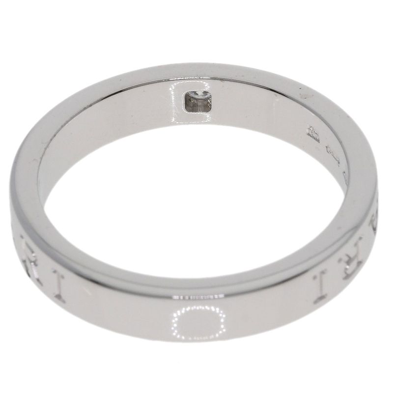 Bvlgari Bulgari Double Logo 1P Diamond Ring And Ring 18K White Gold Ladies