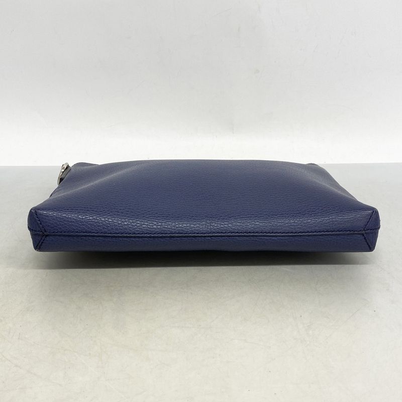 Gucci Clutch Bag 387075 Leather Navy Silver Hardware Men's