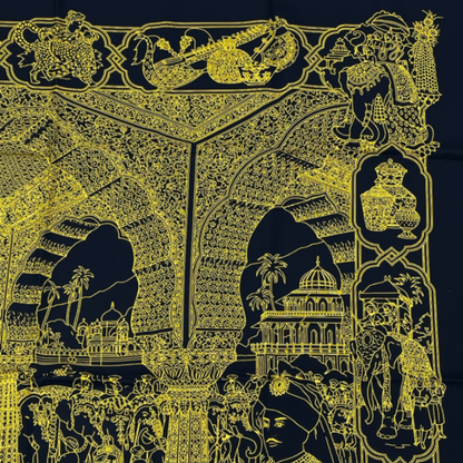 Rare Like New Hermes Carre 90 Silk Scarf Splendeur DES Maharajas Splendor Black