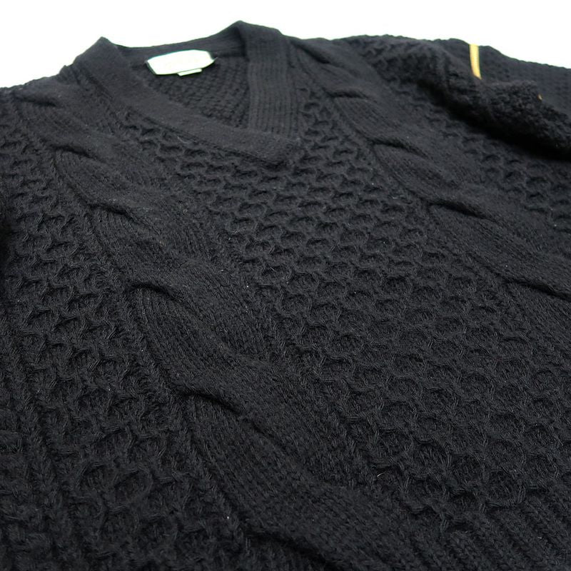 Gucci Detachable Sleeve Cable Knit S BK 680968 Wool 2WAY Women's