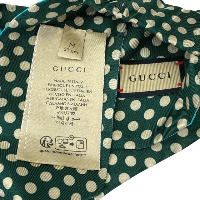 Gucci 741890 Scarf Bandana Interlocking G Accessories Small Pattern Dotted Silk