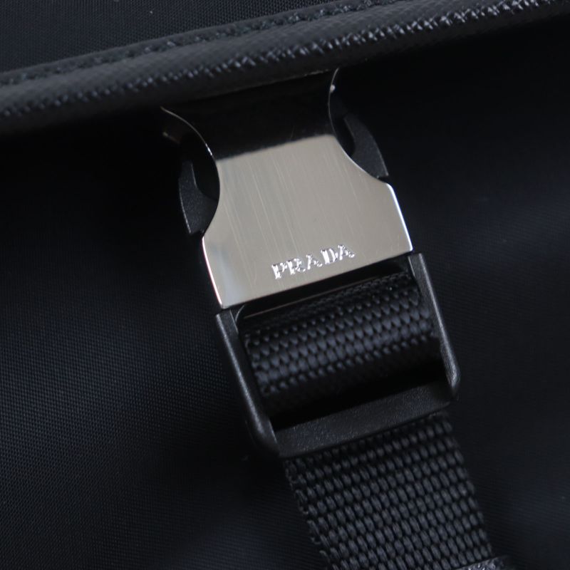 Prada 2vh133 Re-nylon Nylon Saffiano Leather Triangle Logo Triangle Plate