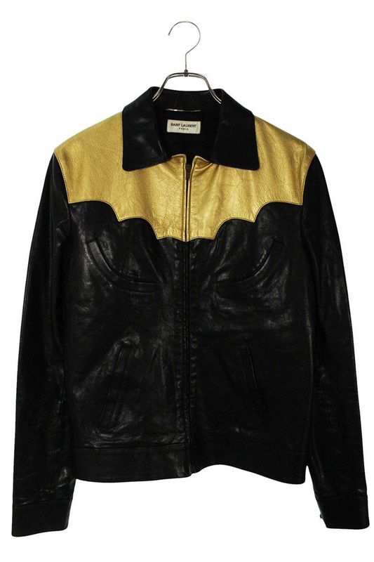 Saint Laurent Paris 373587 Y5he1 Leather Jacket Men's 46