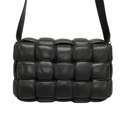 Bottega Veneta Shoulder Bag Padded Cassette Black Lambskin