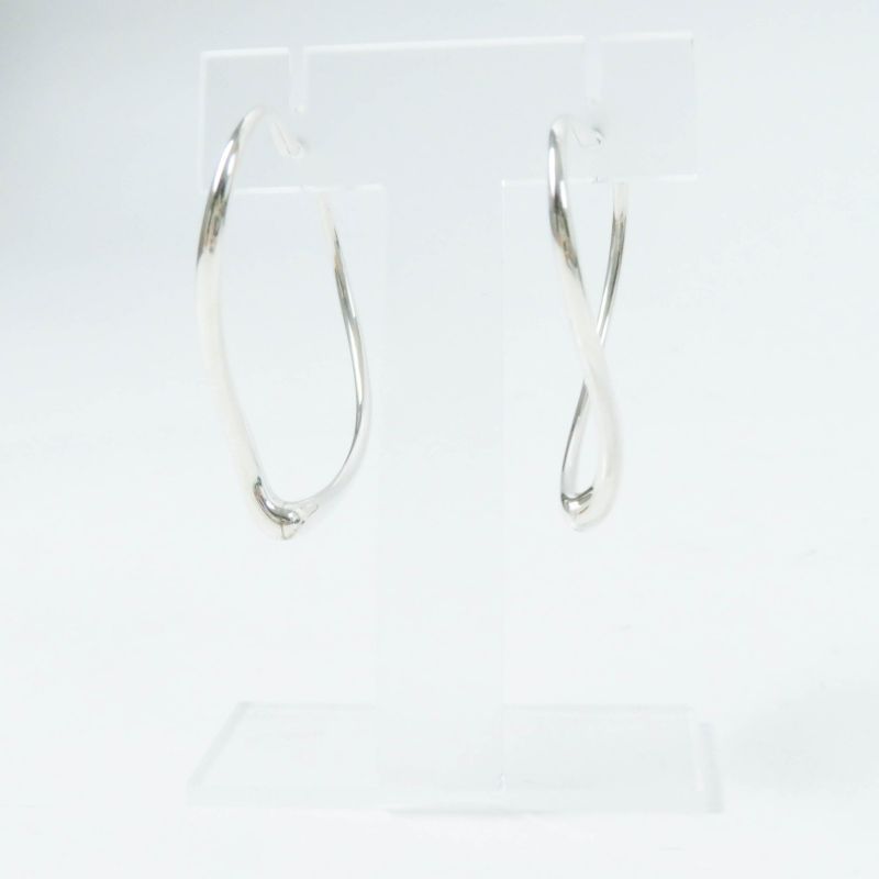 Tiffany & Co Open Heart Medium Binaural Hoop Earrings Ag925