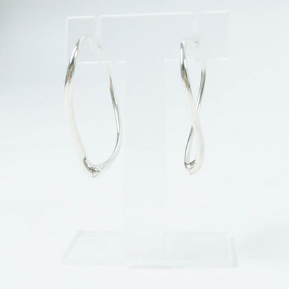 Tiffany & Co Open Heart Medium Binaural Hoop Earrings Ag925