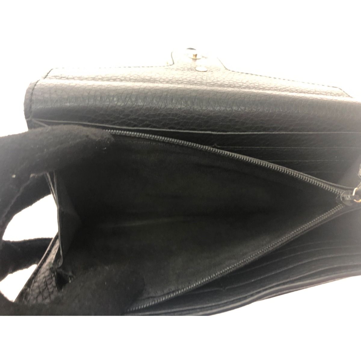 Gucci Women's Long Wallet GG Marmont Flap 400586 Black
