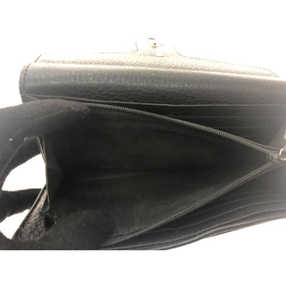 Gucci Women's Long Wallet GG Marmont Flap 400586 Black
