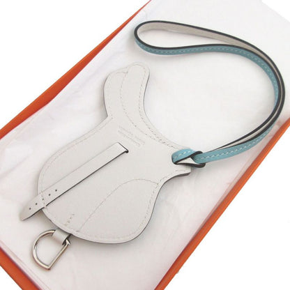 Hermes Paddock Cell Vorsoft Blue Atoll White Bag Charm Key Holder 1355 Hermes