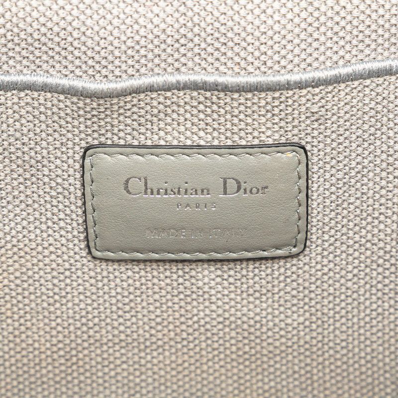 Dior Oblique Travel Vanity Vanity Bag Handbag Gray White Canvas Women's Dior