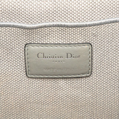 Dior Oblique Travel Vanity Vanity Bag Handbag Gray White Canvas Women's Dior