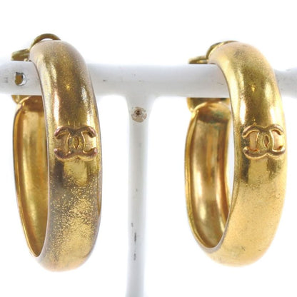 Chanel Coco Mark Hoop Gold Plated Gold 29 Ladies 19g Earrings