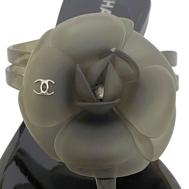 Chanel Sandals Black Camellia G26012x01618 Excellent Condition