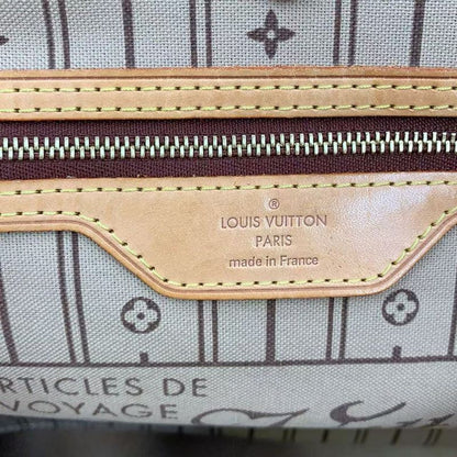 Louis Vuitton Neverfull MM Monogram Leather X PVC Brown Tote Bag Gold M40156