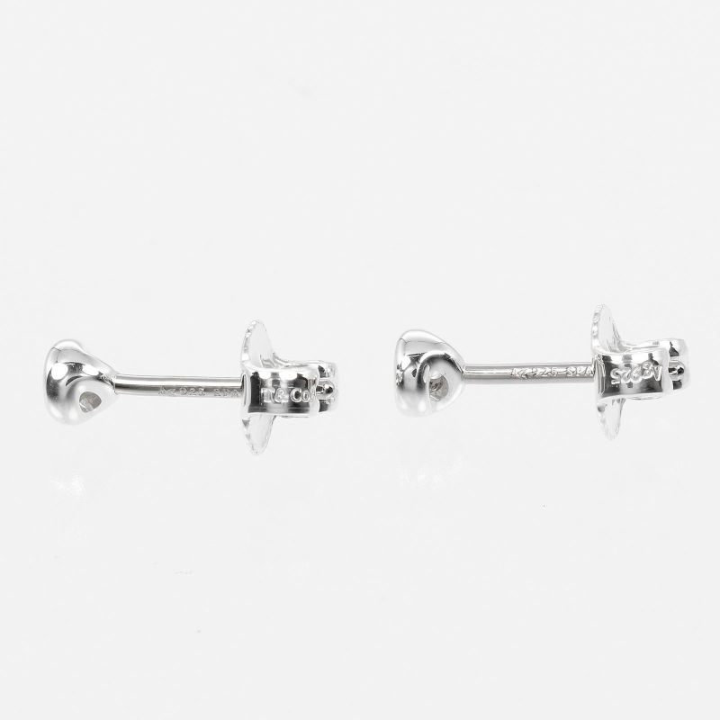 Tiffany & Co By-the-yard Silver 925 X Diamond Ladies 0.9g Earrings