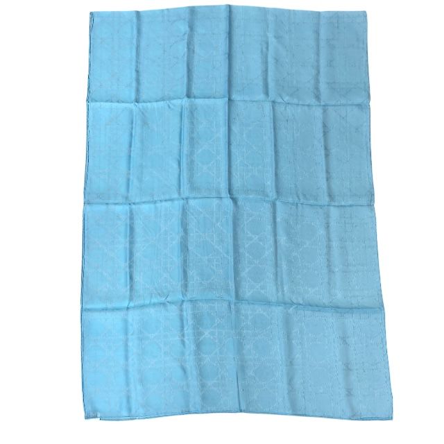 54nua304i631 Christian Dior Cannage Jacquard Stole Silk Large Light Blue Shawl
