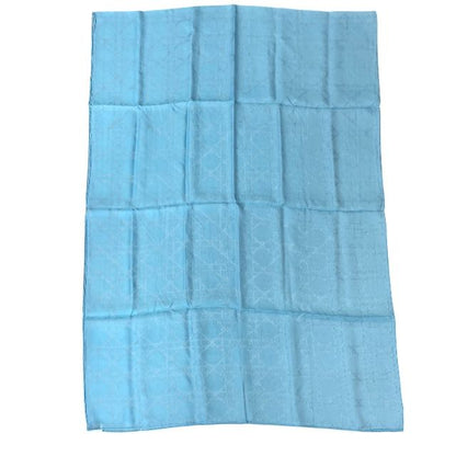 54nua304i631 Christian Dior Cannage Jacquard Stole Silk Large Light Blue Shawl