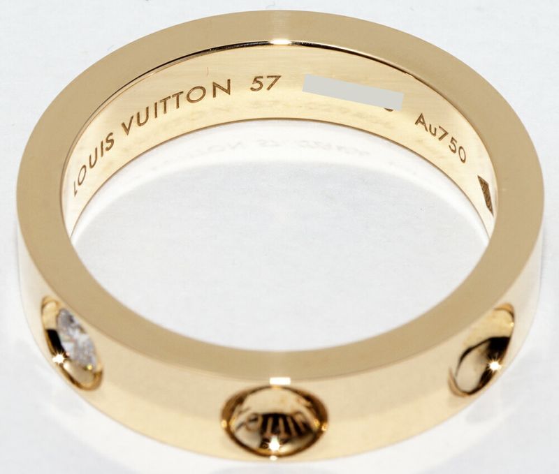 Louis Vuitton 18K Yellow Gold Diamond 1P (010ct) Petite Berg Empreinte Ring