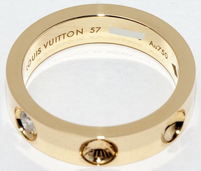 Louis Vuitton 18K Yellow Gold Diamond 1P (010ct) Petite Berg Empreinte Ring