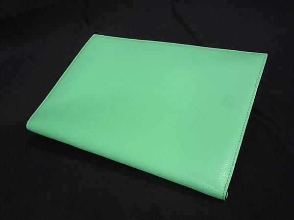 Fendi FF Diamond Leather Clutch Bag Second Bag Green And Light Beige Fa3647