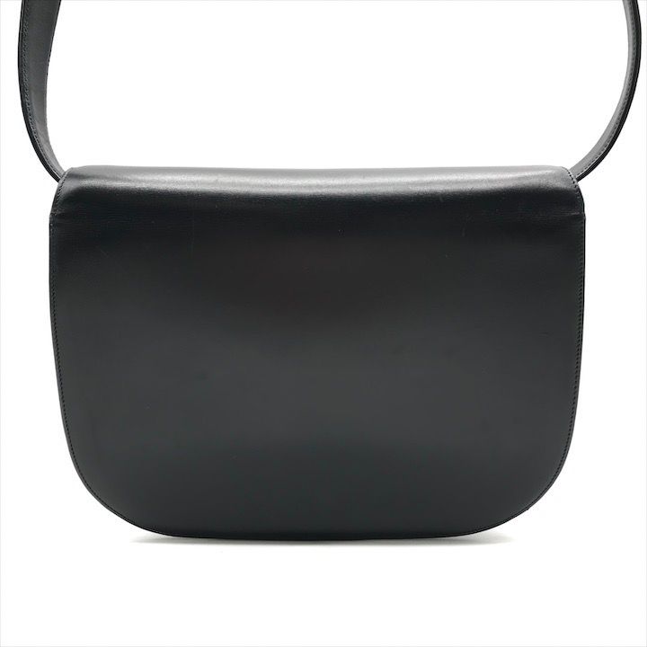 Cartier Sapphire Leather Gold Shoulder Bag Navy Purse