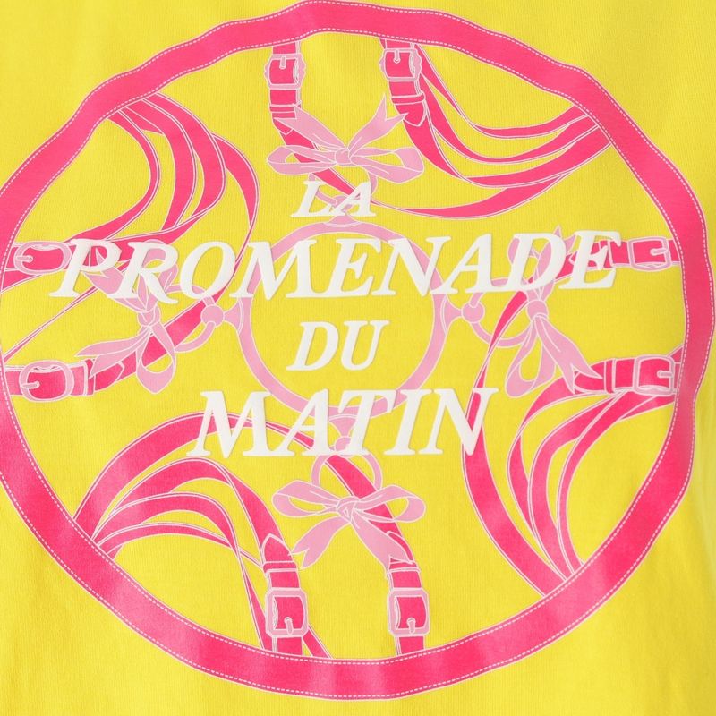 Hermes 22AW Cotton LA Promenade DU Matin Morning Walk Short Sleeved T-shirt Top