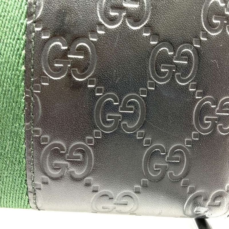 Gucci 408831 Long Wallet Guccissima New Web Black Sherry Line Women Men