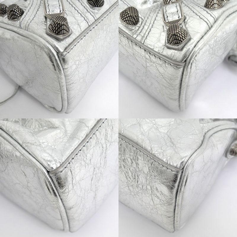 Balenciaga Luca Gol Nano 792599 Metallic Silver - 2WAY Handbag Shoulder