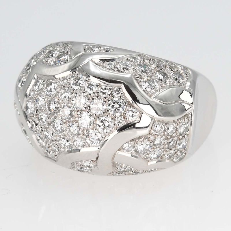 Finished Chanel Ring No 10 Camellia Dome #50 7l1336 750 D 18.2g Jewelry H17479