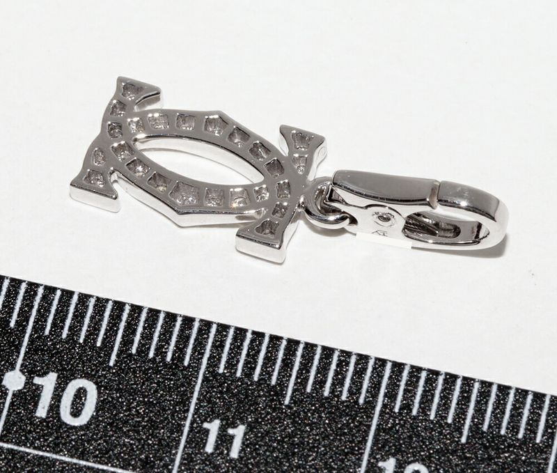 Cartier Pendant Top Charm 18K White Gold 24P Diamonds 2ccharm Full Diamonds