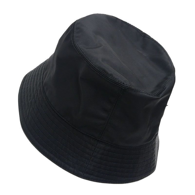 Prada Bucket Hat 2hc137 Triangle Logo Black M Size