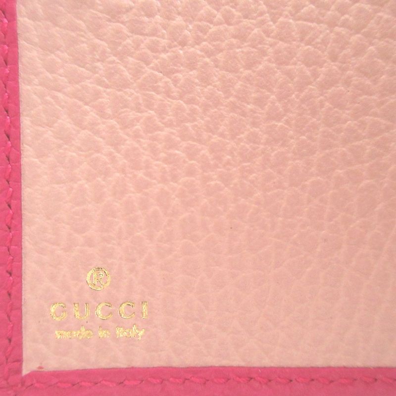 Gucci 772738 GG Marmont Leather Pink Bifold Wallet 0193 Gucci