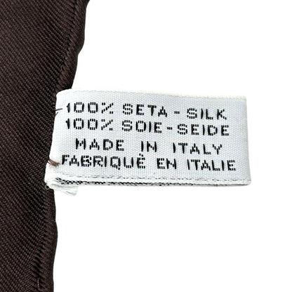 Chanel Scarf Women's Brand Cambon Coco Mark Silk Brown Yellow Chain Gold Dark