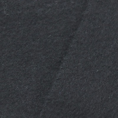 Hermes 100% Cashmere Logo Embroidery Fringed Large Shawl Scarf Black Made In