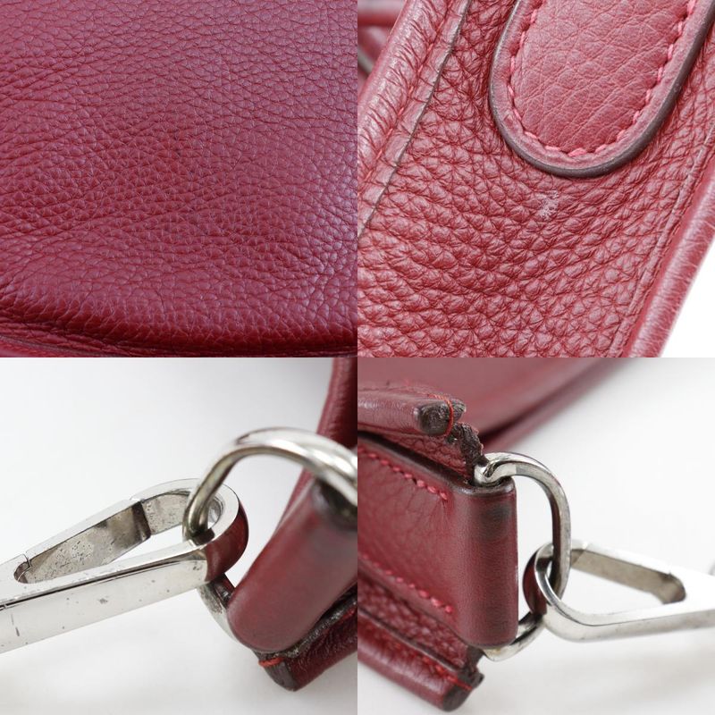 Hermes Evelyn 2PM Taurillon Clemence Red/silver Hardware □J Ladies Shoulder Bag
