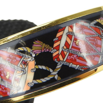 Hermes Bracelet Emile GM Metal Cloisonne Multicolor Black Pink Gold Hardware
