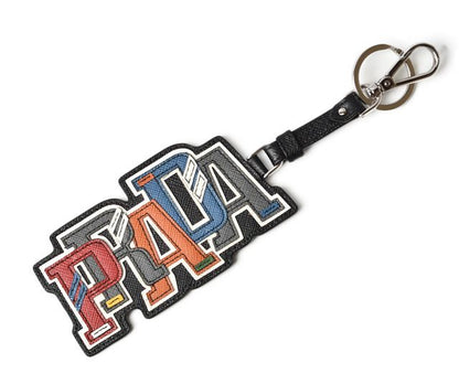 Unused Prada Key Ring Key Holder Bag Charm Logo Patchwork