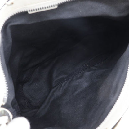 Celine Flower Leather And Canvas Off-white/black Women's Shoulder Bag